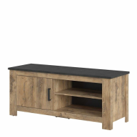 Rapallo 1 door 138 cm TV cabinet in Chestnut and Matera Grey
