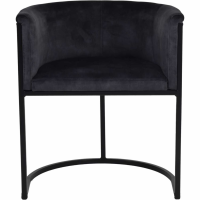 Modern Style Coal Velvet Upholstered Exquisite Tub Dining Room Chair 70 x 61cm