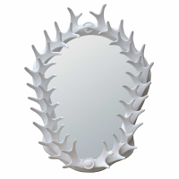 White Antler Frame With Bevelled Mirror