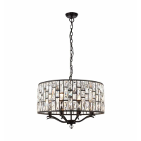 Modern Style Bronze Finish Crystal Detailing 8 Pendant Ceiling Light 212 x 62cm