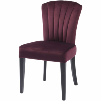 Purple Plum Soft Velvet Shell Fabric Upholstered Luxury Dining Chair