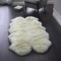 Origins Modern Hand Finished Natural White Genuine Sheepskin Single Rug 65x95
