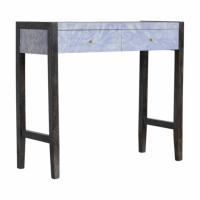 Modern Style Black Frame Hallway Console Table With 2 Ash Black Drawer 80x90cm