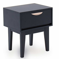 Luna Blue Painted Wooden 1 Drawer Bedside Table Cabinet Nightstand 46x54x36cm