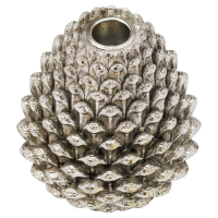Large Silver Pinecone Candl Holder