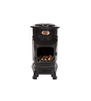 Provence Flame Effect Mobile Heaters - Gloss Black Aldershot
