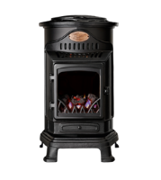 Provence Flame Effect Mobile Heaters - Matt Black Aldershot