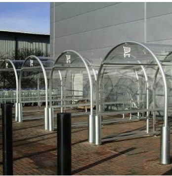 Manufacturers Of Narrow Eco Trolley Shelter For Supermarkets In Leeds