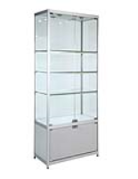 Aluminium Display Glass Cabinet 800X400X1980mm GL3S Code 99415