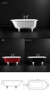 Victorian Single Ended Roll Top Bath &#40;25D&#41;; Choice: White &#45; &#163;1270&#46;00