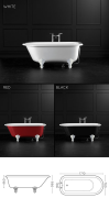 Victorian Single Ended Roll Top Bath &#40;25D&#41;; Choice: Bespoke Colour &#45; &#163;1455