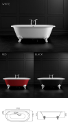 Victorian Double Ended Bath &#40;25G&#41;; Choice: Black &#45; &#163;1515