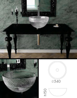 Belle Cut Glass Sink &#40;65N&#41;; Choice: Chrome basin collar &#43; &#163;94