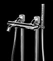 Art Deco Chrome Freestanding Bath Tap &#40;61HH&#41;; Choice: Brushed &#45; &#163;1060