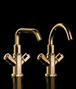 Art Deco Gold Two&#45;Handle Basin Mixer &#40;61GD&#41;; Choice: Polished Gold &#45; &#163;601