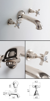 Nickel Classic Wall Mounted Bath Taps &#40;49FF&#41;