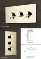 Nickel 2 or 3 Function Thermostatic Shower Valve &#40;48R&#41;; Choice: Vertical 2 Function &#45; &#163;510