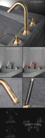 Pau Brass 3 Piece Basin or Bath Tap &#40;39BB&#41;; Choice: 170mm &#45; &#163;452