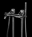 Art Deco Black Chrome Freestanding Bath Tap &#40;61BKH&#41;; Choice: Brushed Black Chrome &#45; &#163;1623