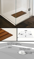 New Samba Shower Tray with Wood  Insert &#40;60H&#41;; Choice: Without waste &#47; trap &#45; &#163;435