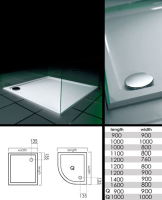 45mm Low Shower Tray in Stone Resin &#40;60P&#41;; Choice: 900mm x 900mm &#45; &#163;265
