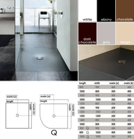 Ebony Shower Tray in Colours &#40;60S&#41;; Choice: Quadrant 900 x 900mm &#45; &#163;717