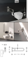 Folding Toilet Support Bar &#38; Roll Holder &#40;150C&#41;; Choice: 600mm &#45; &#163;597
