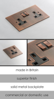 Brushed Copper Electrical Plug Socket &#40;124E&#41;; Choice: Double Plug Socket &#45; &#163;97