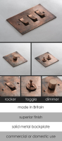 Distressed Copper Electrical Light Switch &#40;124G&#41;; Size: Dimmer 10&#45;250w &#47; Quad &#45; &#163;253