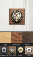 Fluted Brass Light Switch on Oak &#40;118A&#41;; Choice: Single Switch &#45; &#163;66