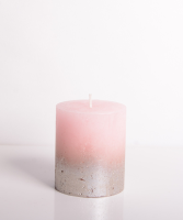 High Burn Time Malina Candle in Faded Pink and Champagne For Your Home