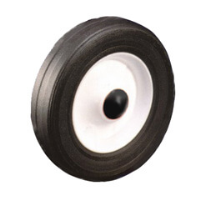 180mm White Plastic – Black Rubber Wheel