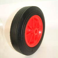 250mm Red Plastic – Black Rubber Wheel with 25.4mm Bore