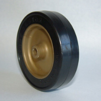 75mm Wheel Gold with Black PVC Tyre – 6.3mm Bore