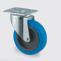 100mm Swivel Plate Castor with Blue Wheel