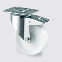 125mm Swivel Plate Castor with Nylon Wheel & Brake