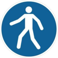 Pedestrian Walk Sign - Blue