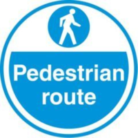 Pedestrian Route Sign - Blue