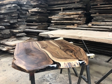 Wood Resin Art Kitchen Island by AS STAWICKI
