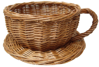 Wicker Cup and Saucer - 20cmx10cm - SMALL