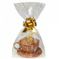 Gift Basket Kit - WICKER CUP & SAUCER / GOLD ACCESSORIES