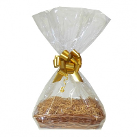 Complete Gift Basket Kit - (47x36x9cm) STEAMED WICKER TRAY / GOLD ACCESSORIES
