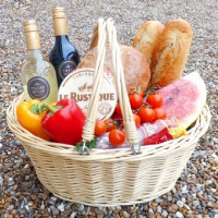 Premium Wicker SHOPPER with Folding Handles - LARGE NATURAL 41cm