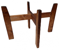 Wooden Stand for Shopping Baskets - DARK STAIN (large)