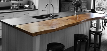Handcrafted to Order Luxury Kitchen Live Edge Breakfast Bar Tops