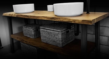 Designer Natural Wood Luxury Bathroom Countertops