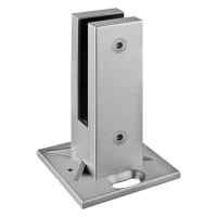 Suppliers of Stainless Steel Square Floor Mounting Glass Clamp UK