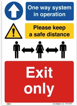 Pedestrians must use this route Sign, Health and Safety Mandatory Signs - A5 - 210mm x 148mm, 1mm Rigid Plastic