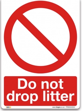 Place all rubbish in bins provided Sign, Health and Safety Mandatory Signs - A5 - 210mm x 148mm, Self-Adhesive Vinyl