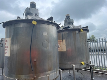 4,500 Litre Stainless Steel Mixing Tanks